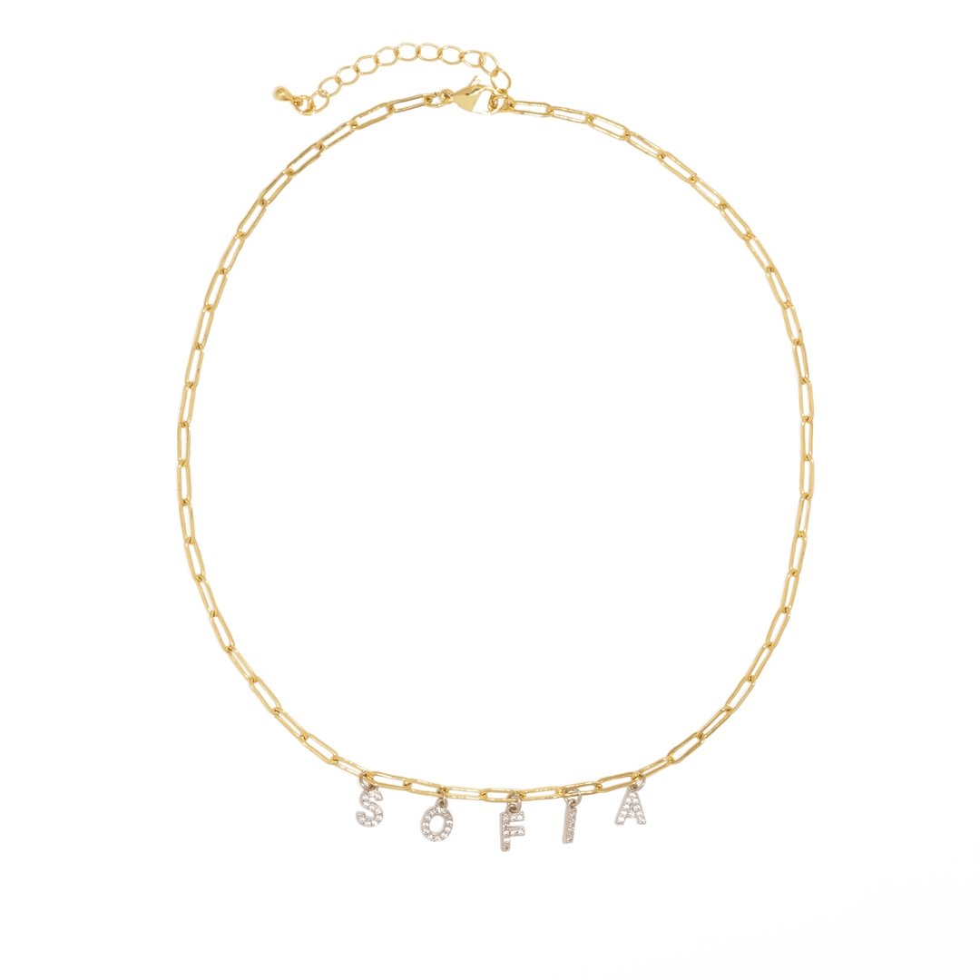 SPARK NAME CLIP NECKLACE - COLLARES PERSONALIZADOS - Malandra Jewelry - TC323.1
