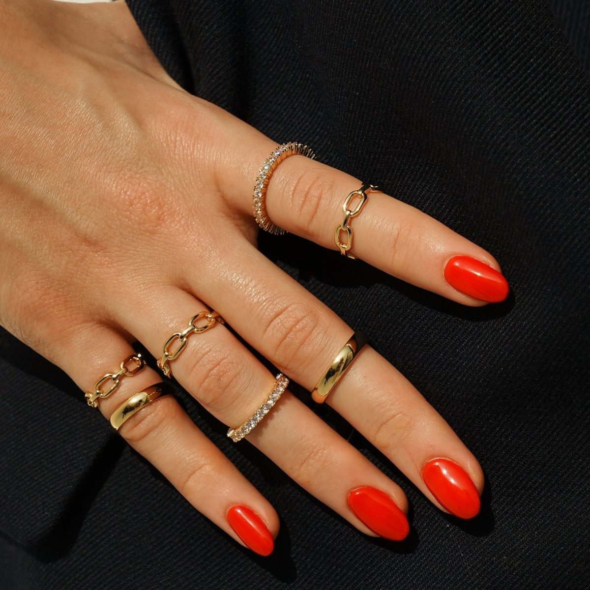 SPARK PAVE LINK RING - ANILLOS - Malandra Jewelry - ICR419.4