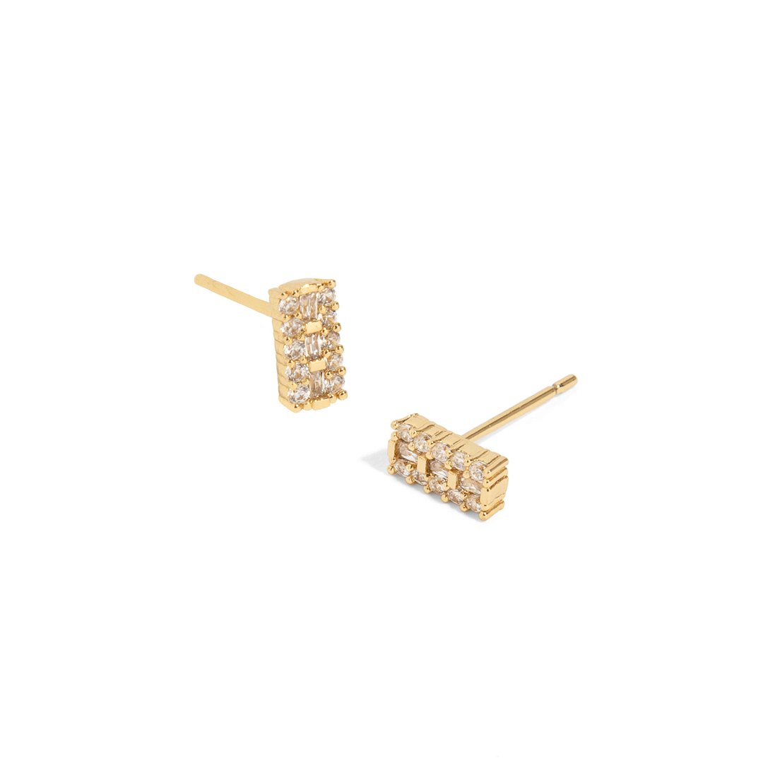 SPARK RECTANGLE STUDS - ARETES - Malandra Jewelry - AA1287-M28205