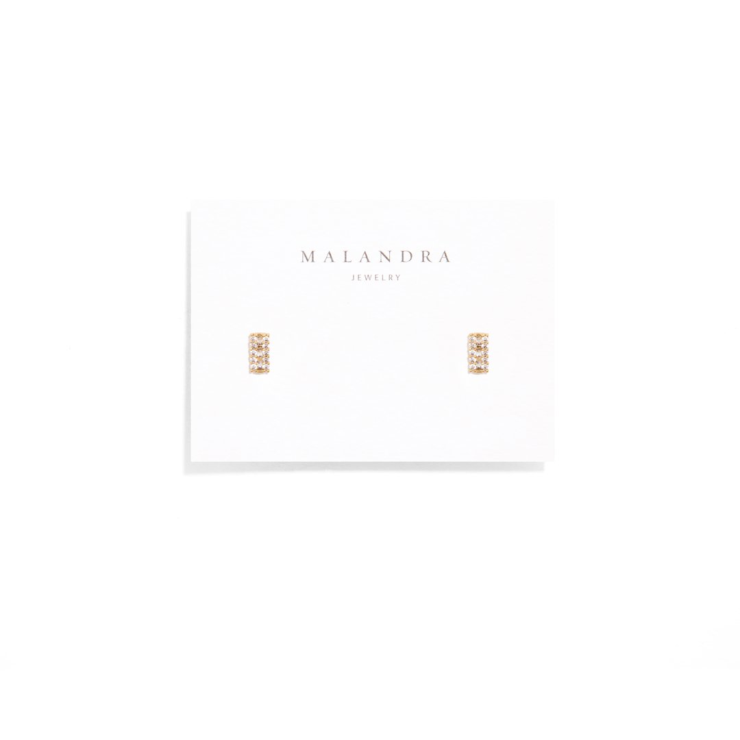 SPARK RECTANGLE STUDS - ARETES - Malandra Jewelry - AA1287-M28205
