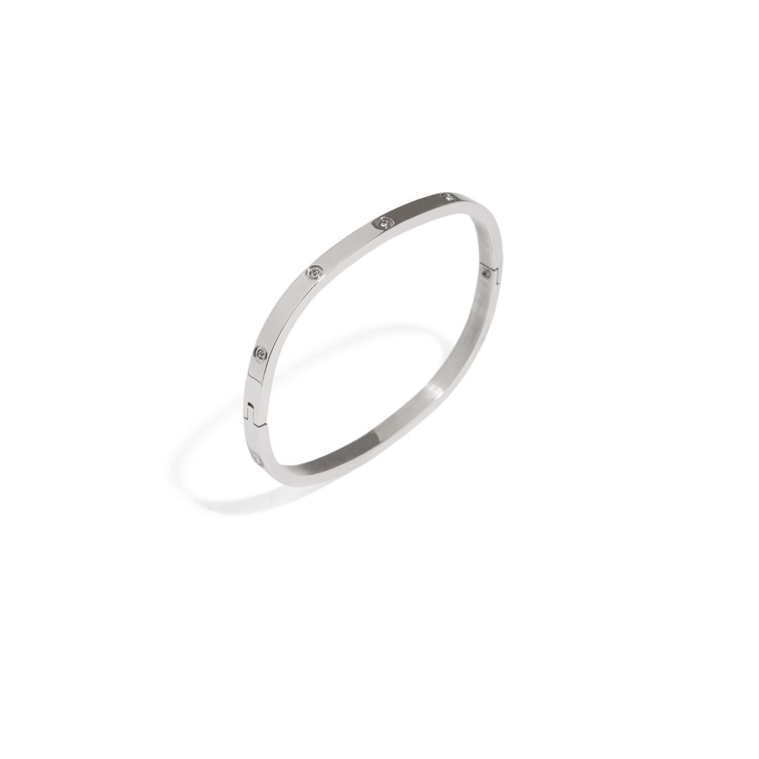 SQUARED SILVER BRACELET - BRAZALETES - Malandra Jewelry - EP6078.P