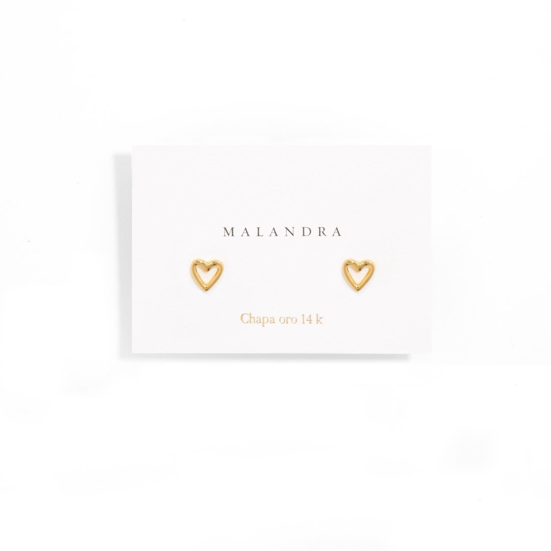 SWEET HEART STUDS - ARETES - Malandra Jewelry - VCA136