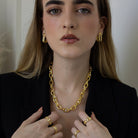 THE LINK CURVE EARRINGS - ARETES - Malandra Jewelry - ICA435