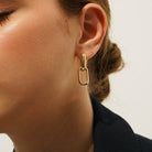 THE LINK DUAL HUGGIES - ARETES - Malandra Jewelry - ICA410