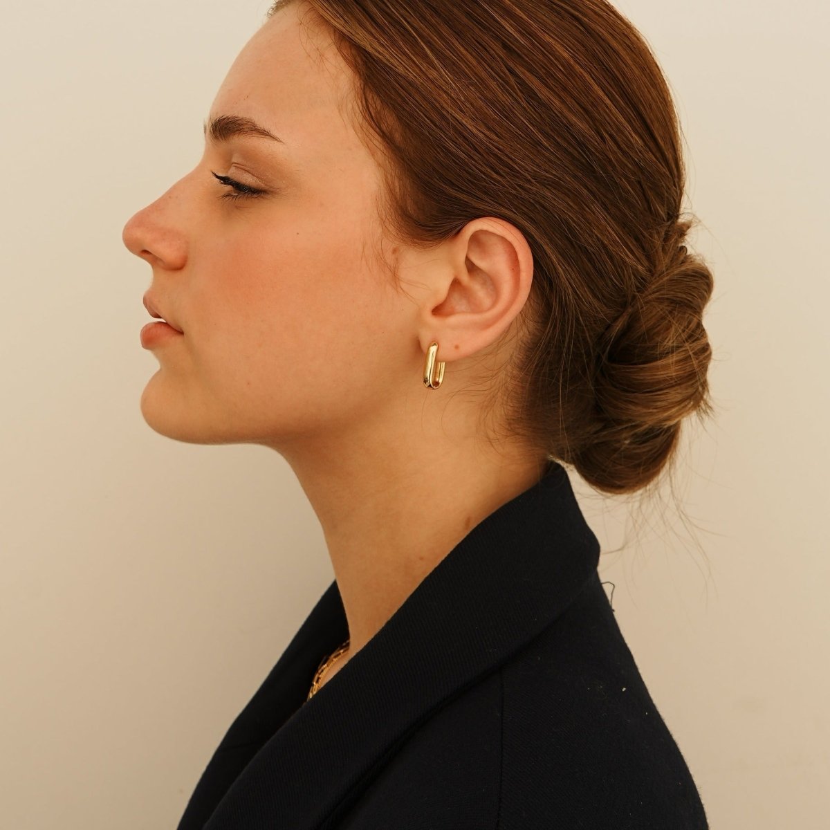 THE LINK DUAL HUGGIES - ARETES - Malandra Jewelry - ICA410