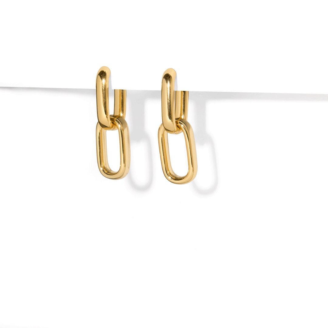 THE LINK DUAL HUGGIES - ARETES - Malandra Jewelry - ICA410