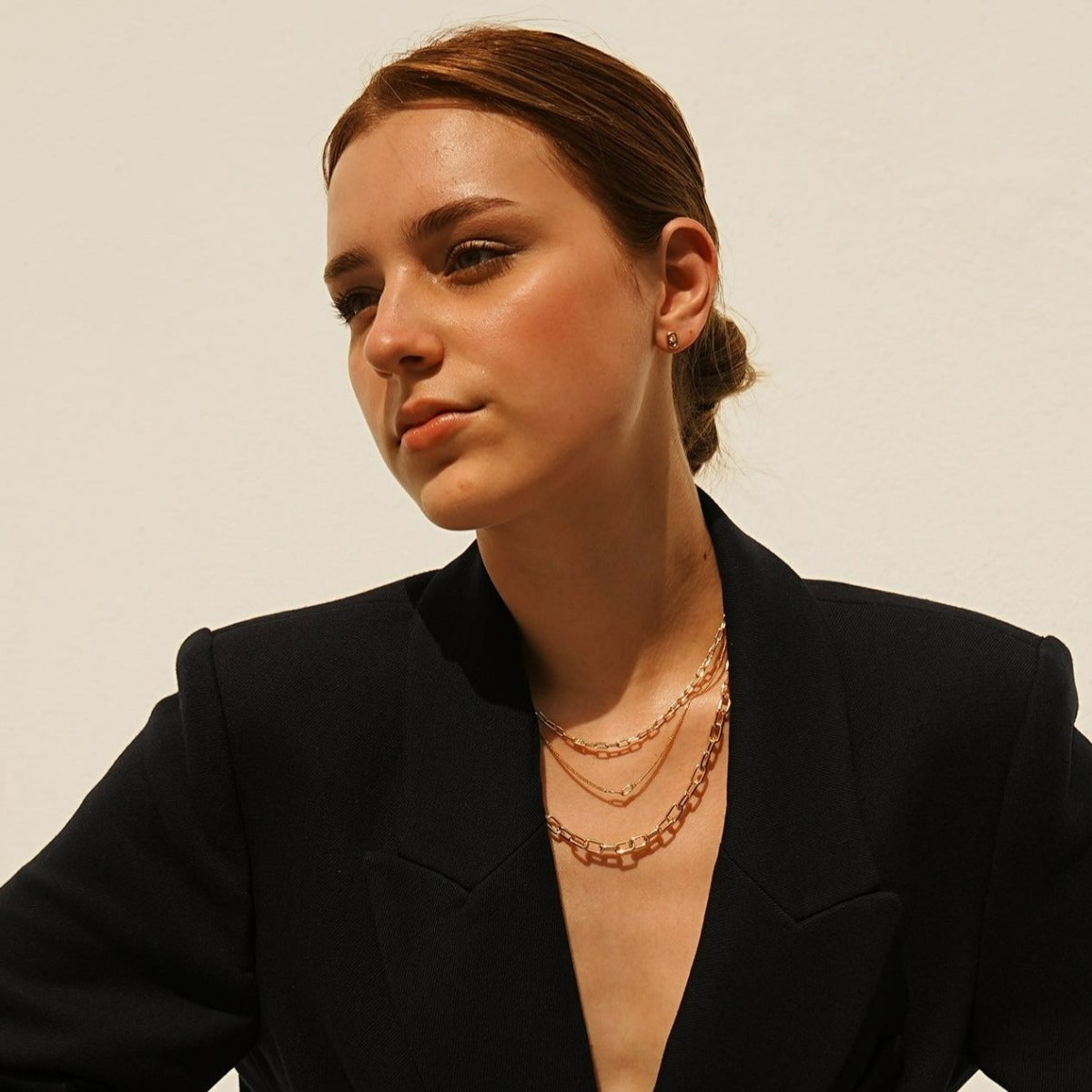 THE LINK SMALL STUDS - ARETES - Malandra Jewelry - ICA408