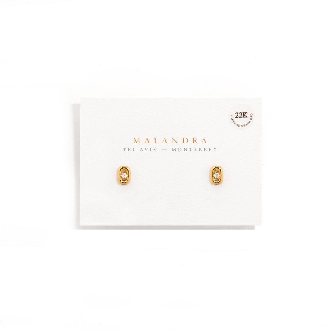 THE LINK SMALL STUDS - ARETES - Malandra Jewelry - ICA408