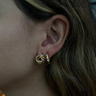 TRI ROUND ZIRCONIA STUDS - ARETES - Malandra Jewelry - VCA194 - 3134