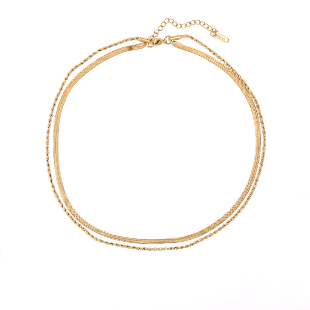TWIST & SNAKE GOLDEN NECKLACE - COLLARES - Malandra Jewelry - AC1162
