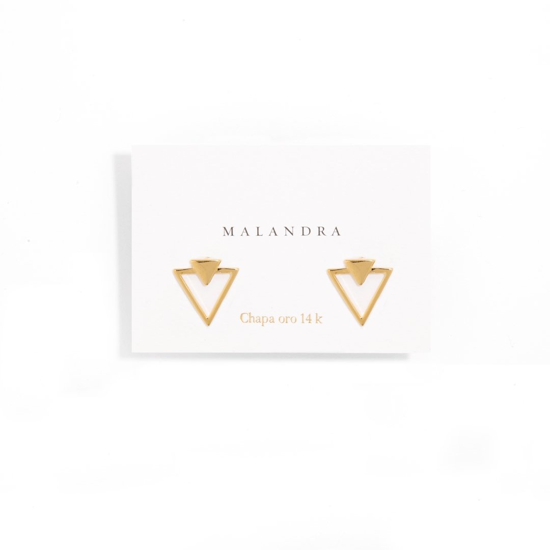 VECTOR GOLDEN EARRINGS - ARETES - Malandra Jewelry - VCA149