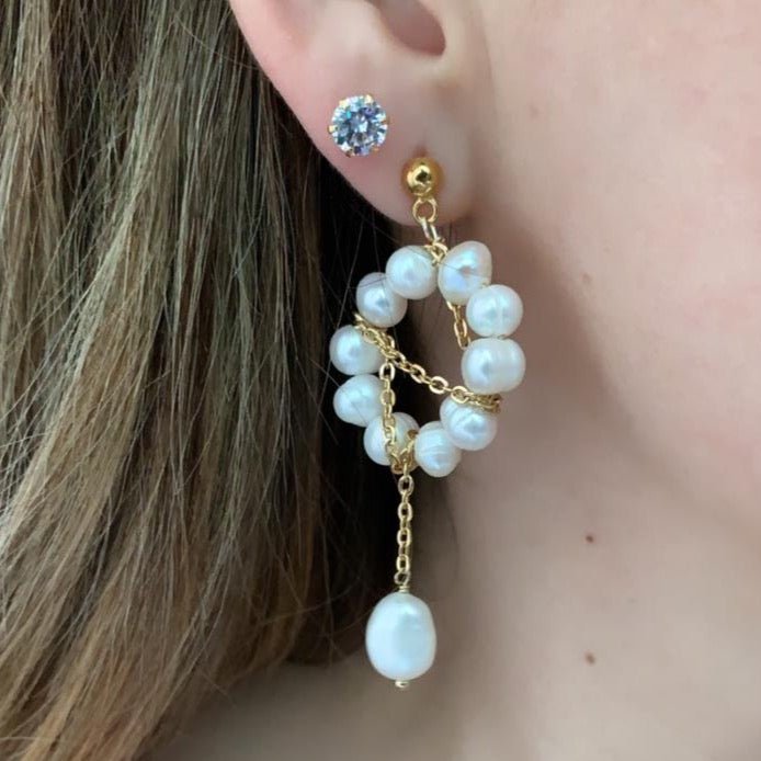 ZIRCONIA LARGE EARRINGS - ARETES - Malandra Jewelry - VCA160