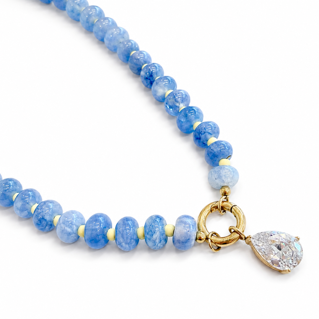 Aquamarine Dazzle Drop Necklace