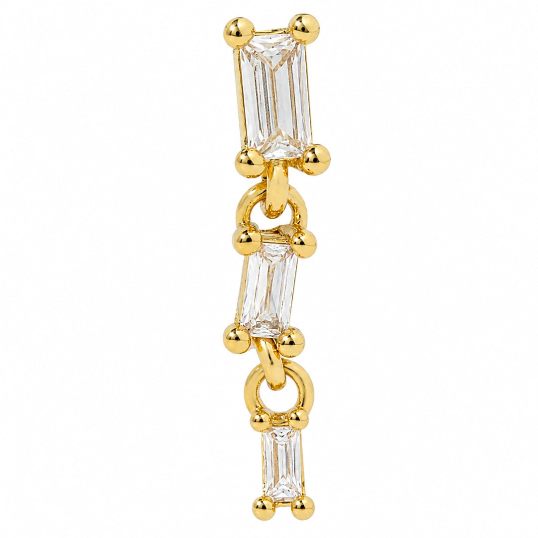 BAGUETTE DROP GOLD PIERCING