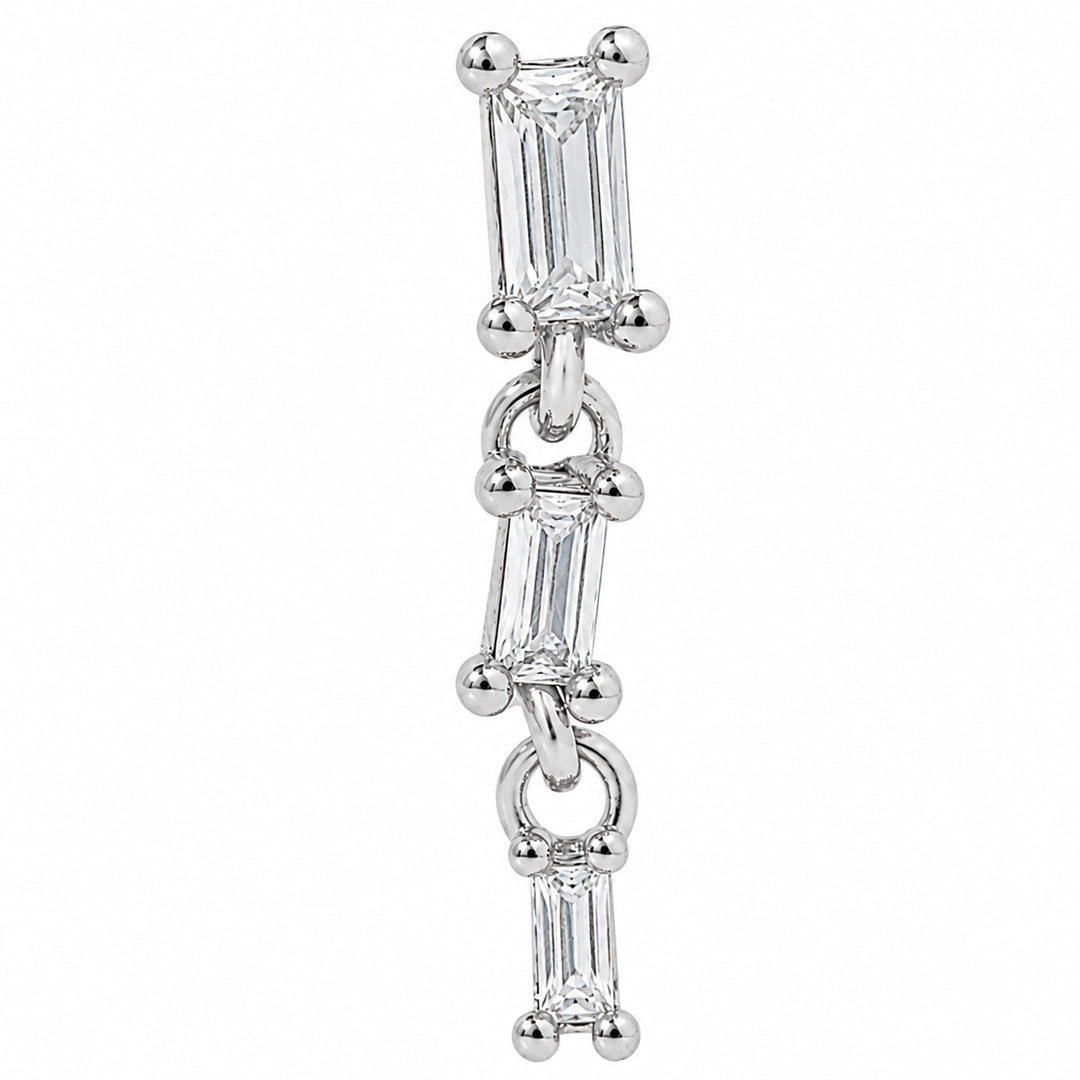 BAGUETTE DROP SILVER PIERCING