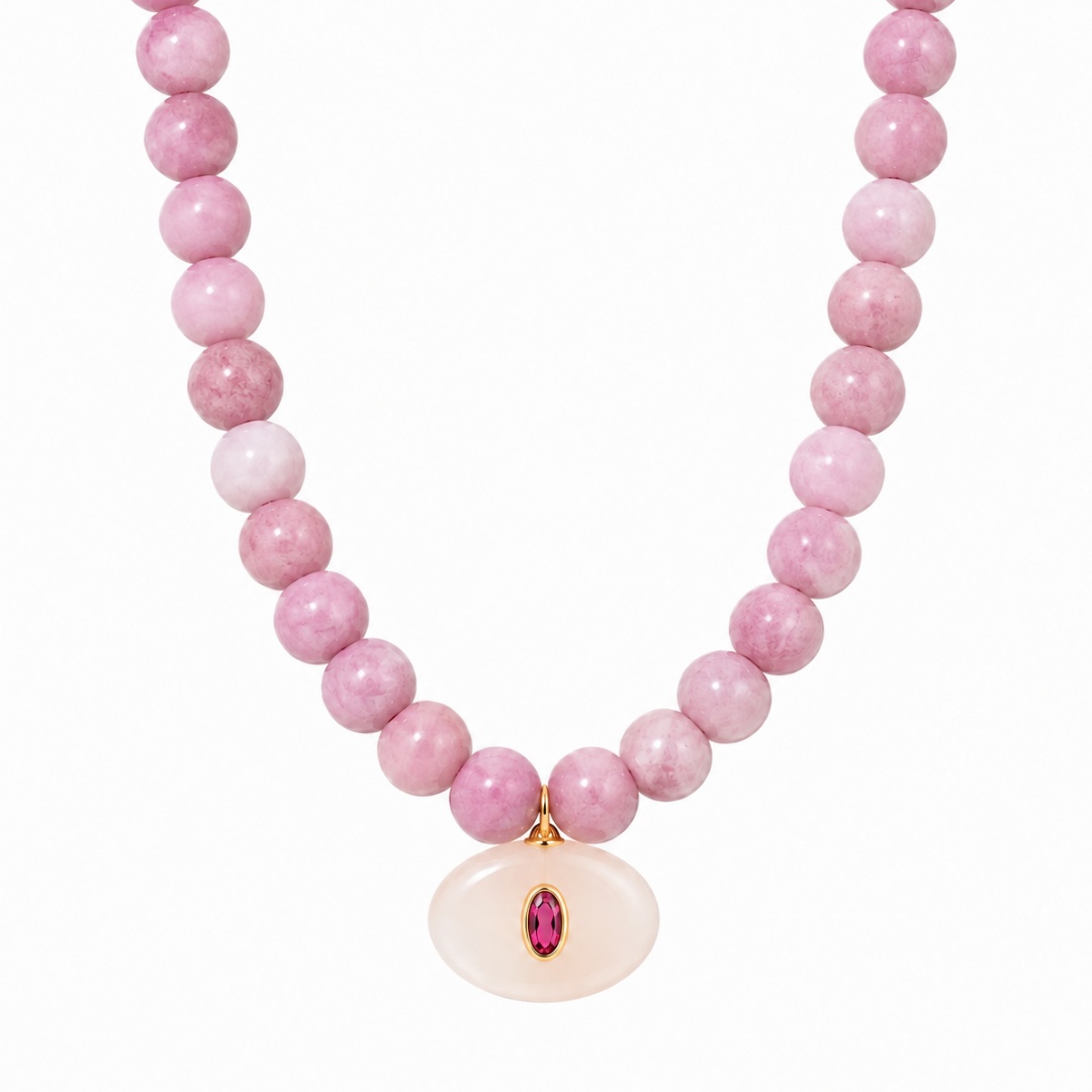 BLUSH CHALCEDONY GAIA NECKLACE