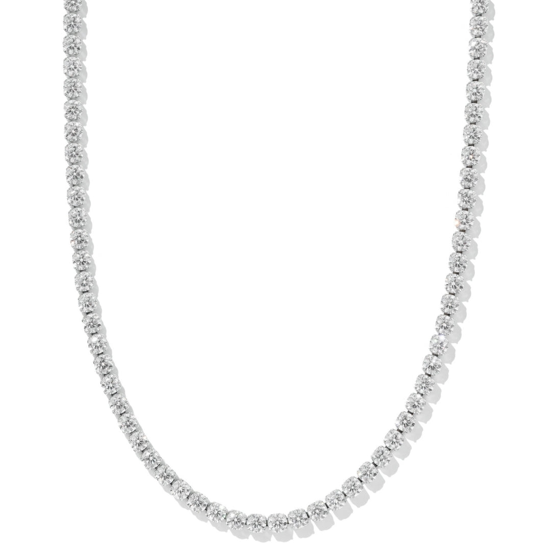 BOLD SILVER TENNIS NECKLACE