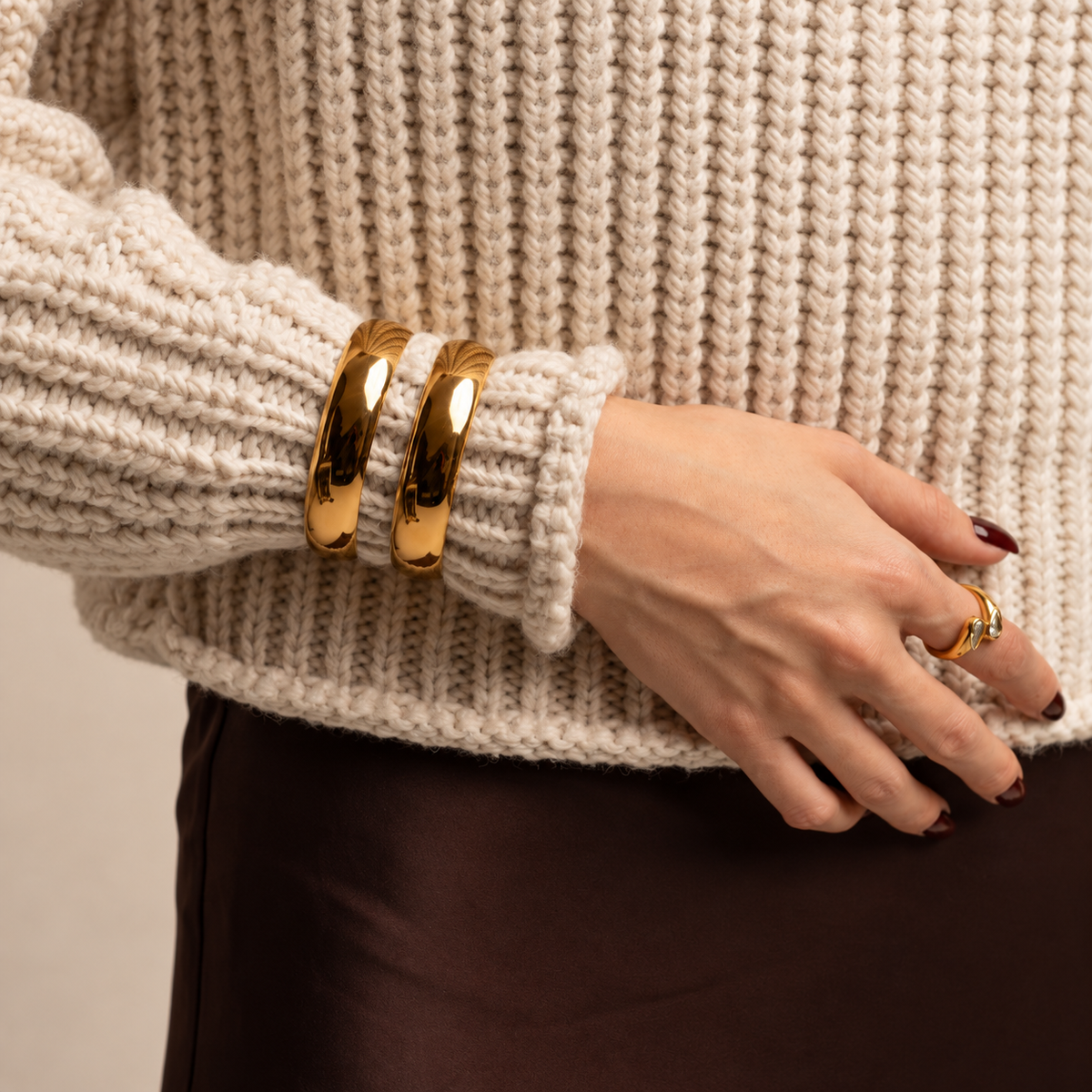 Gold Loop Cuff Bracelet