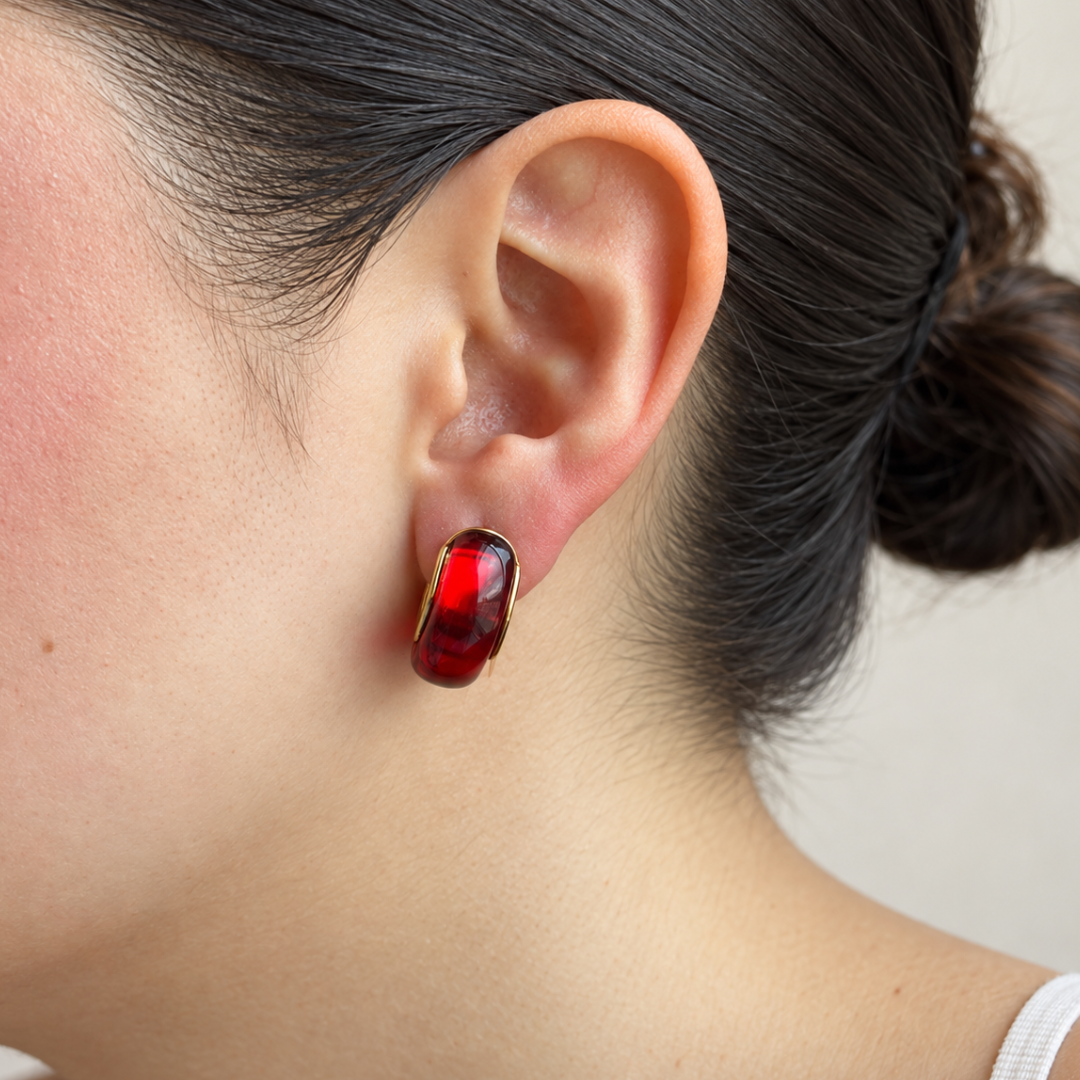 Burgundy Chunky Hoops