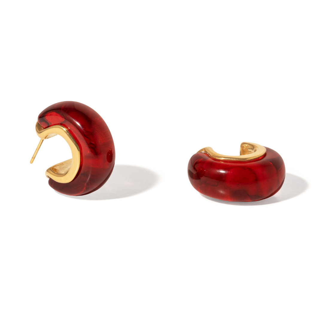 Burgundy Chunky Hoops