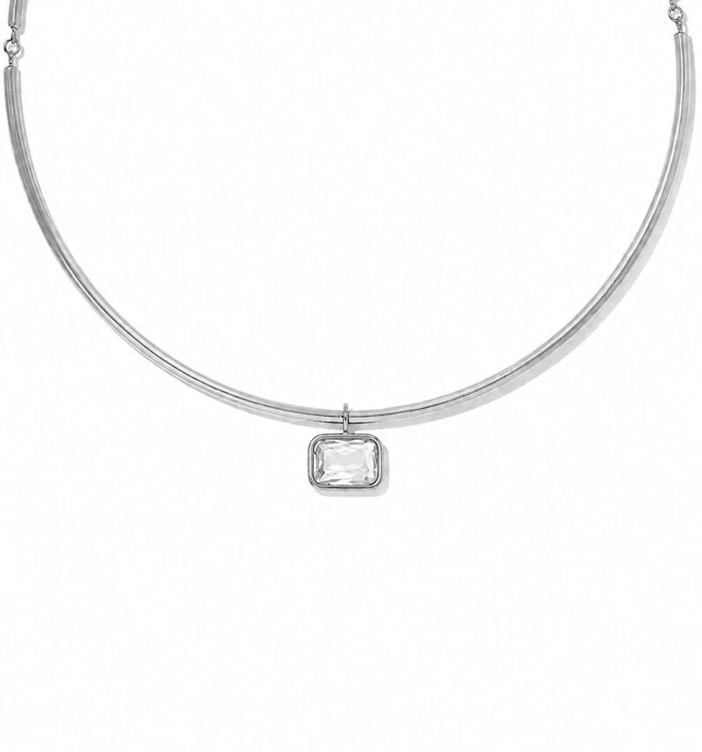 LUMINA RECTANGLE SILVER CHOKER