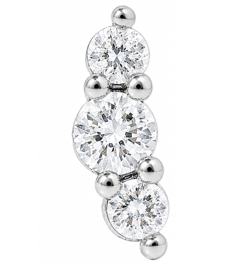 CRYSTAL SMALL SILVER PIERCING