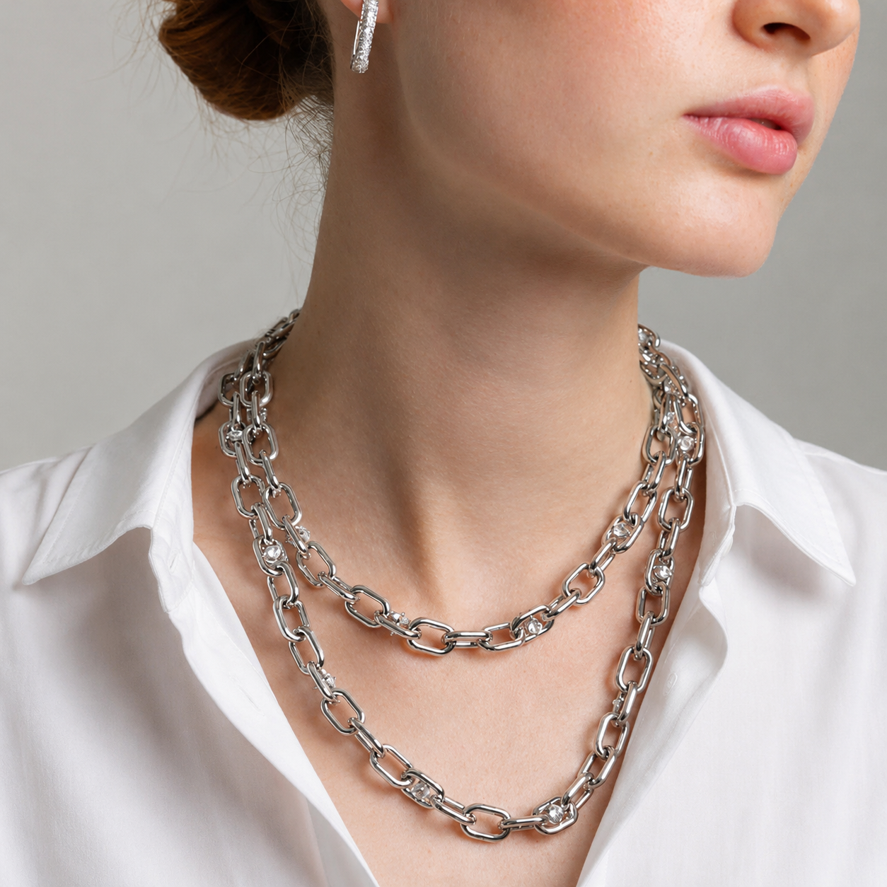 THE ESSENTIAL SILVER LINK  NECKLACE