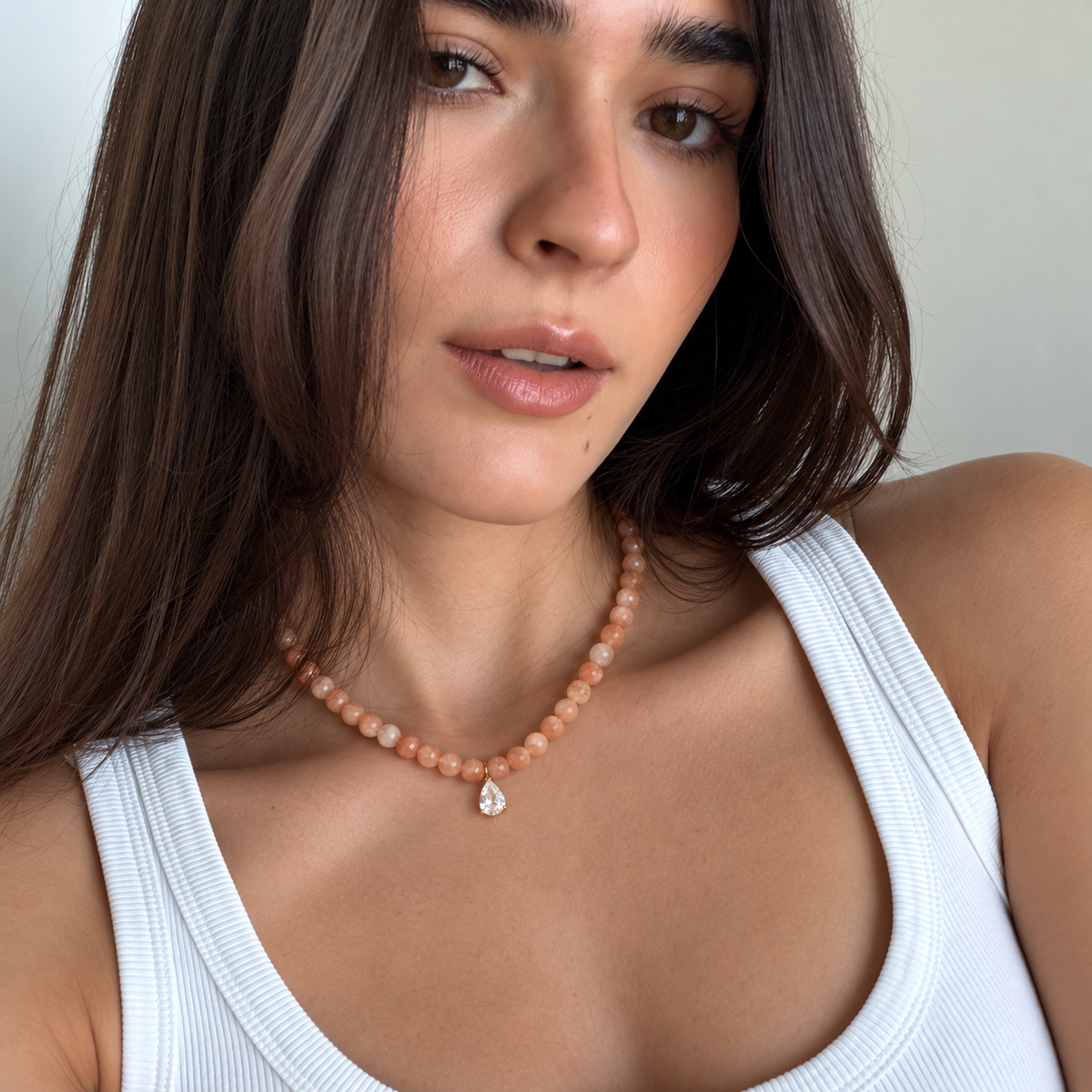 Melon Sunstone Gaia Necklace