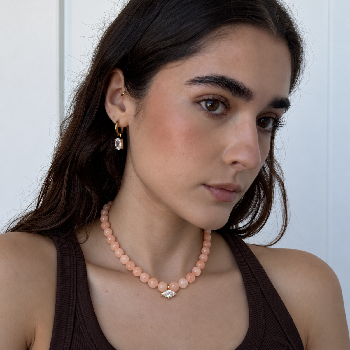 Peach Marquise Gaia Necklace