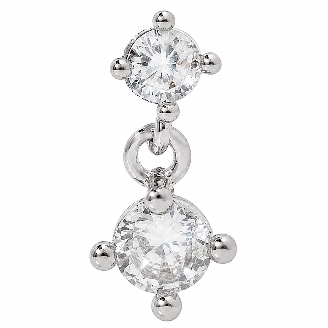 DANGLING CRYSTAL SILVER PIERCING