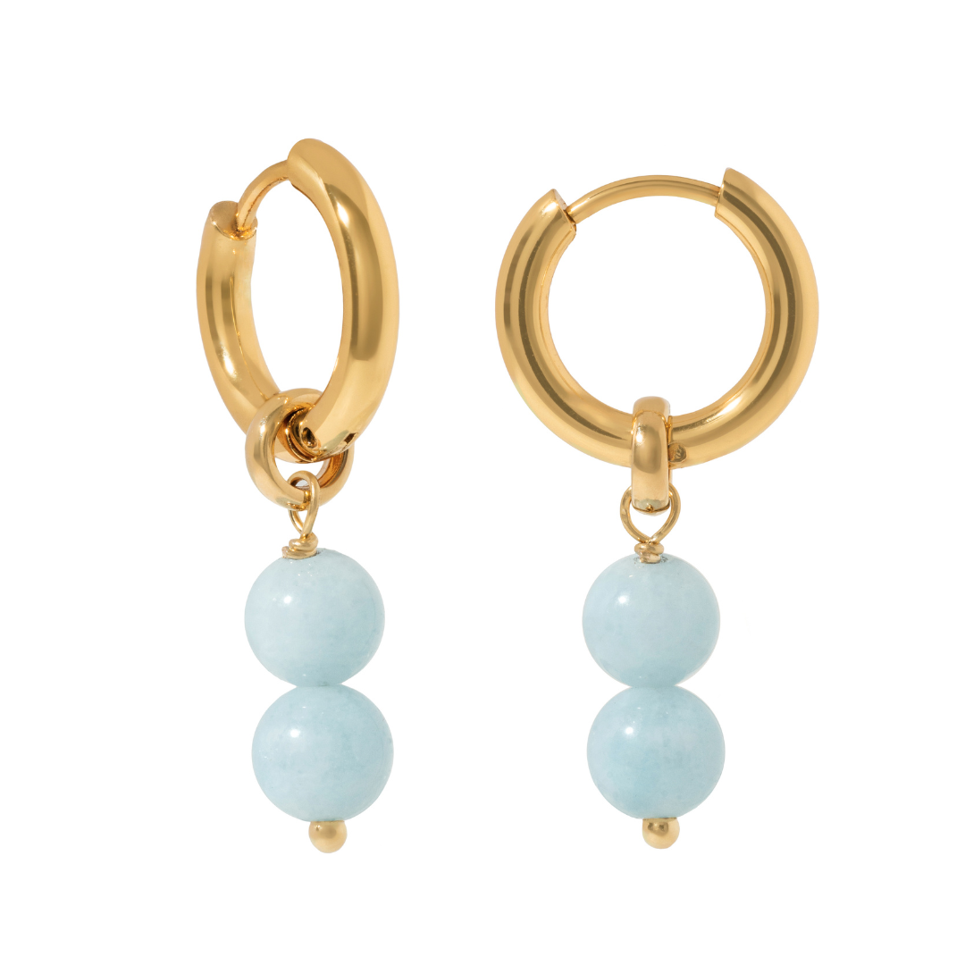 DOUBLE SKY JADE HOOPS