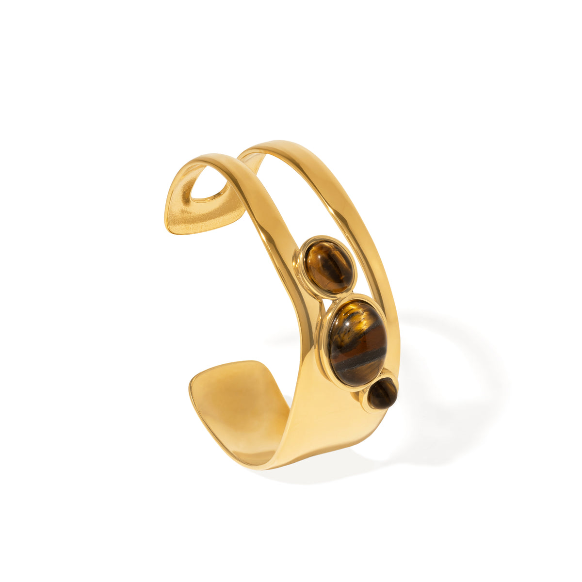 Gold Cognac Cuff Bracelet