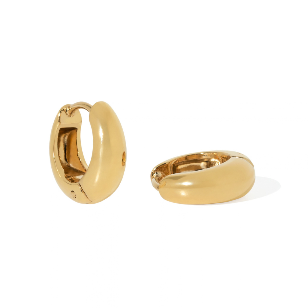Gold Puffy Hoops