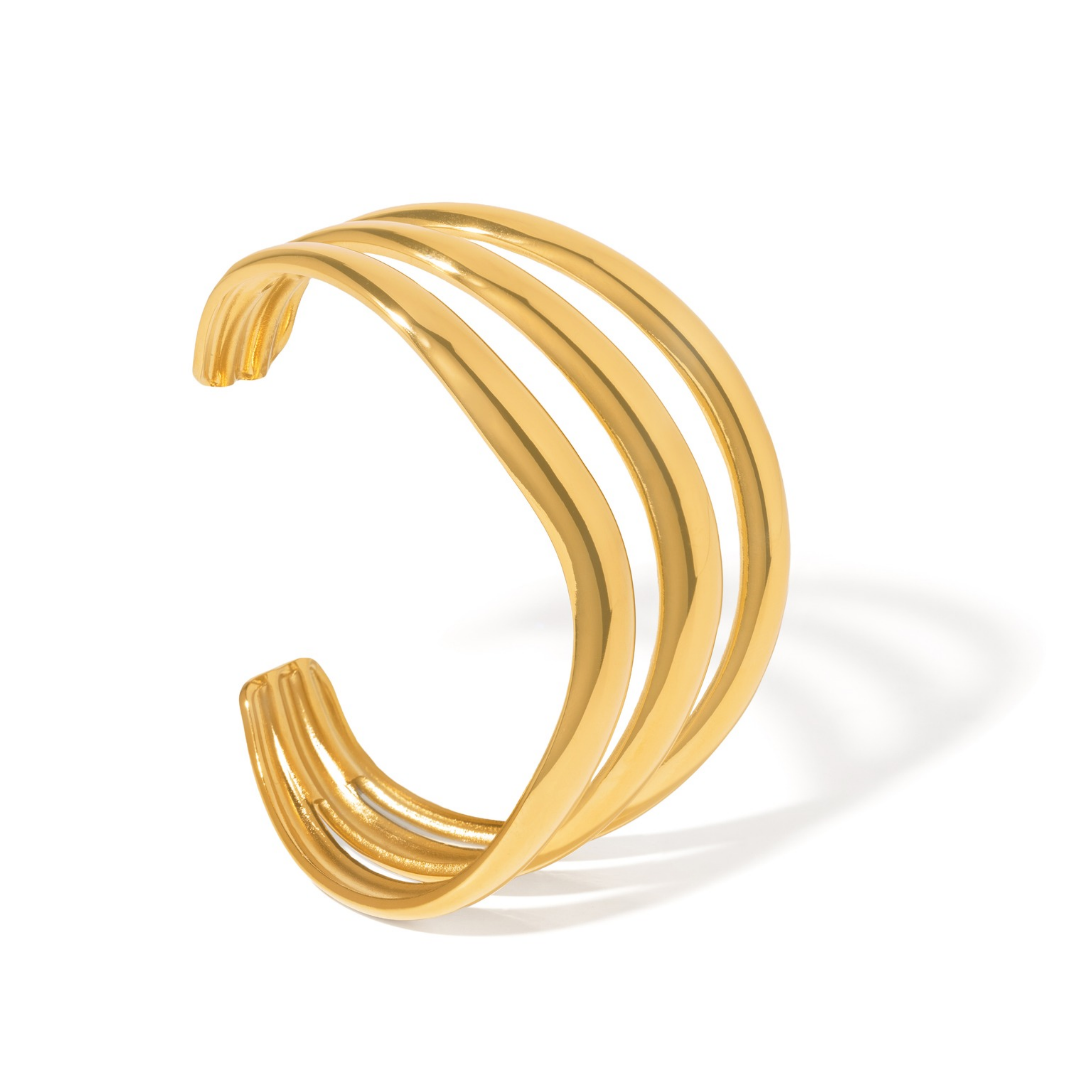 Gold Lined Cuff Bracelet