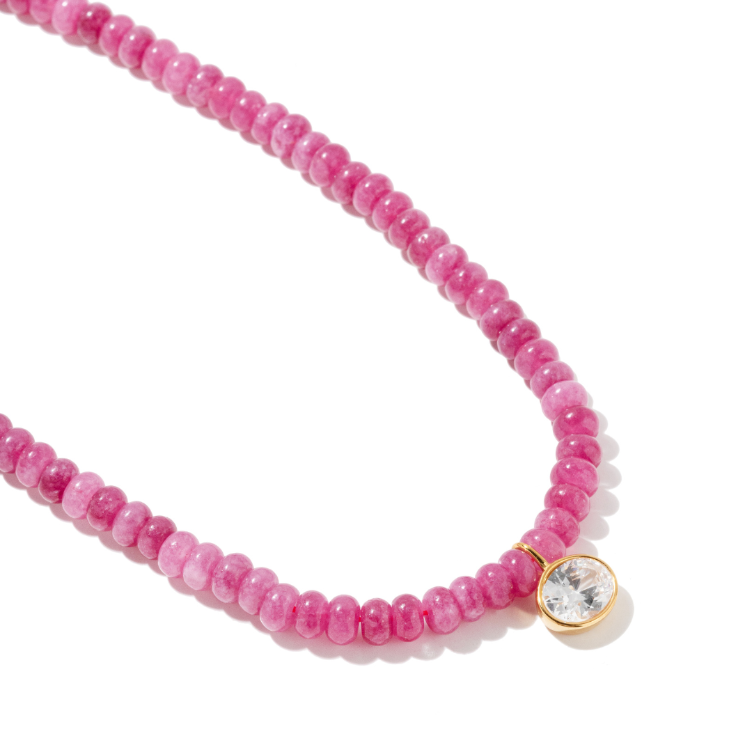FUCHSIA AGATE GAIA NECKLACE