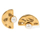 GOLDEN SCULPT PEARL EARRINGS