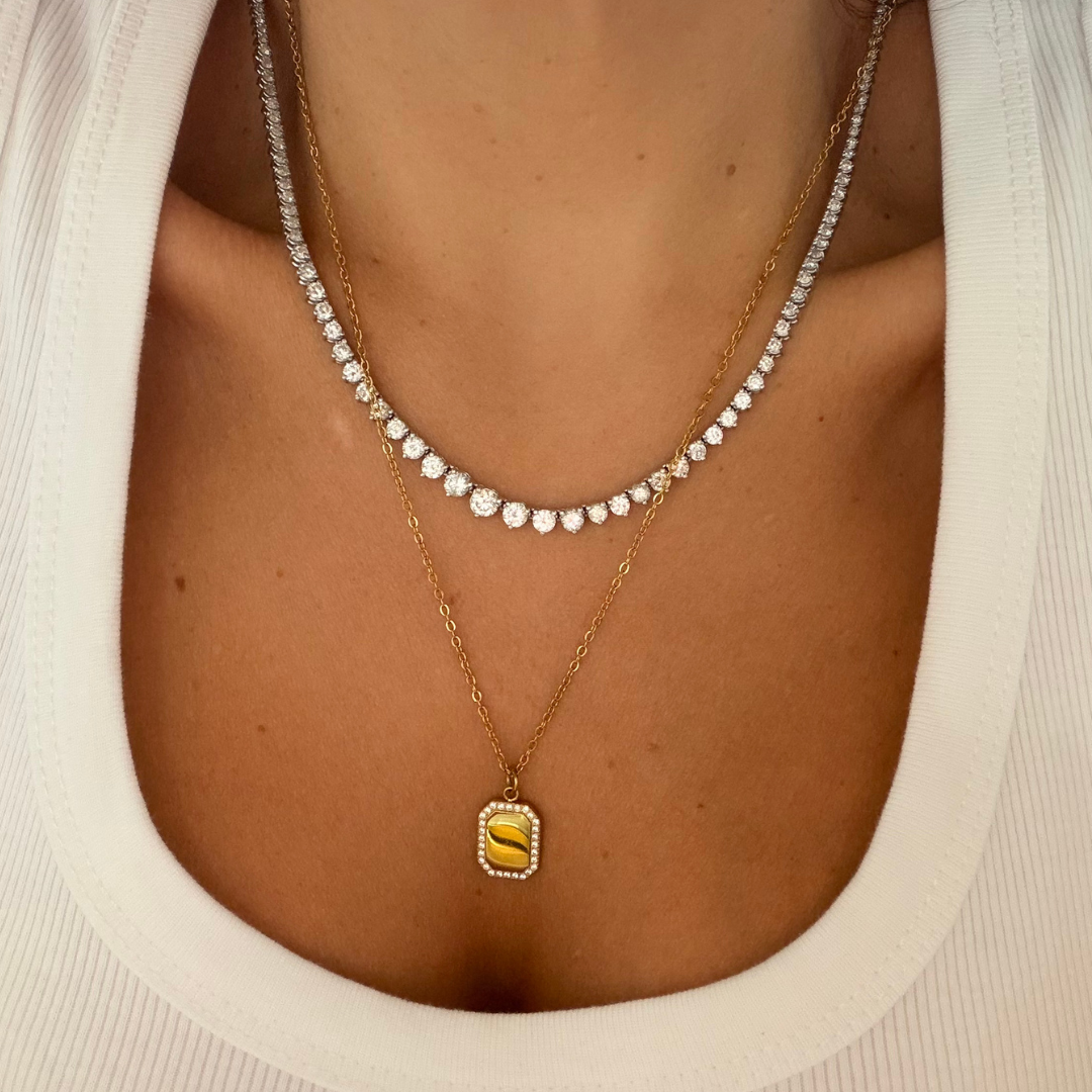 GOLD GLAM CUSTOM TAG NECKLACE