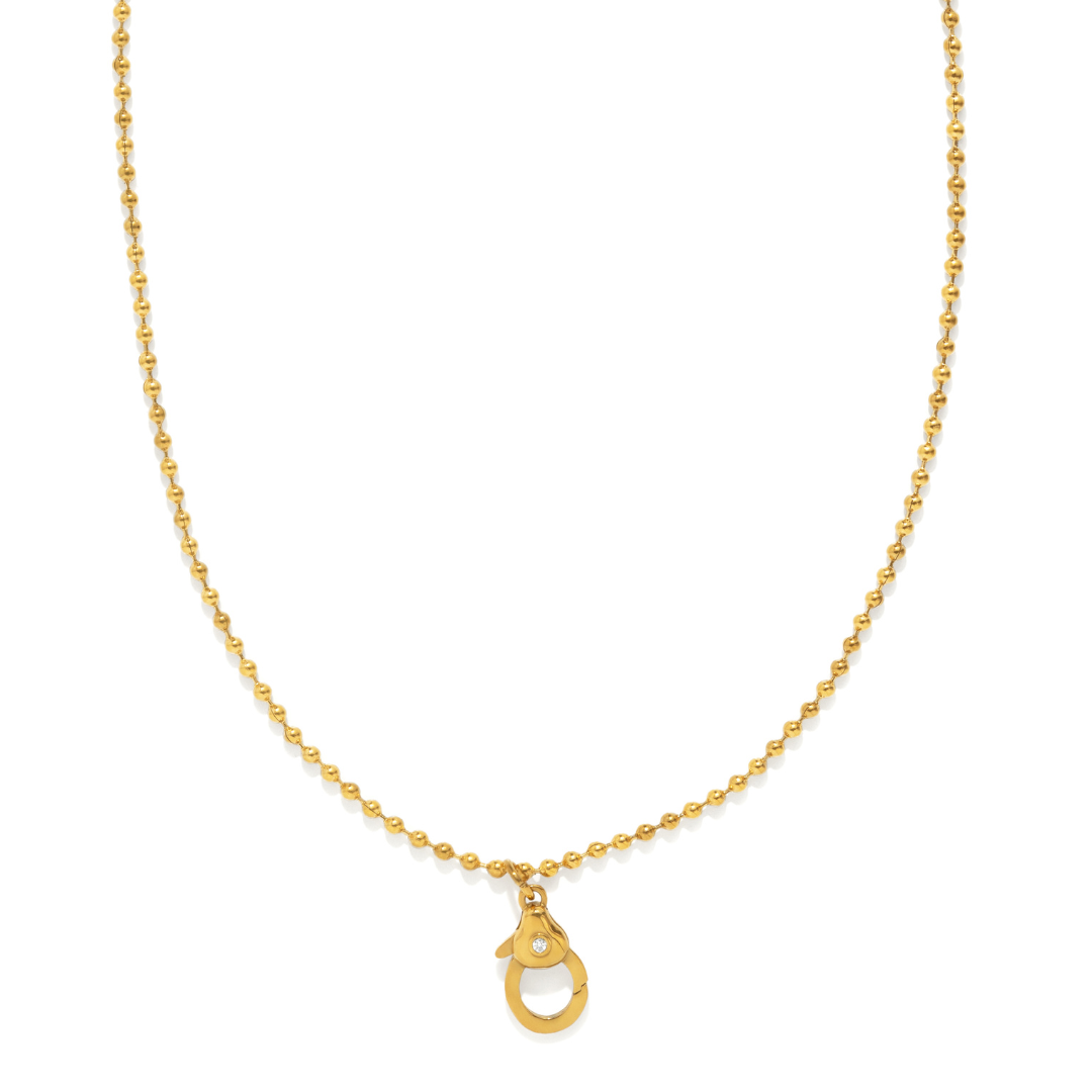 Gold Beaded Clasp Necklace