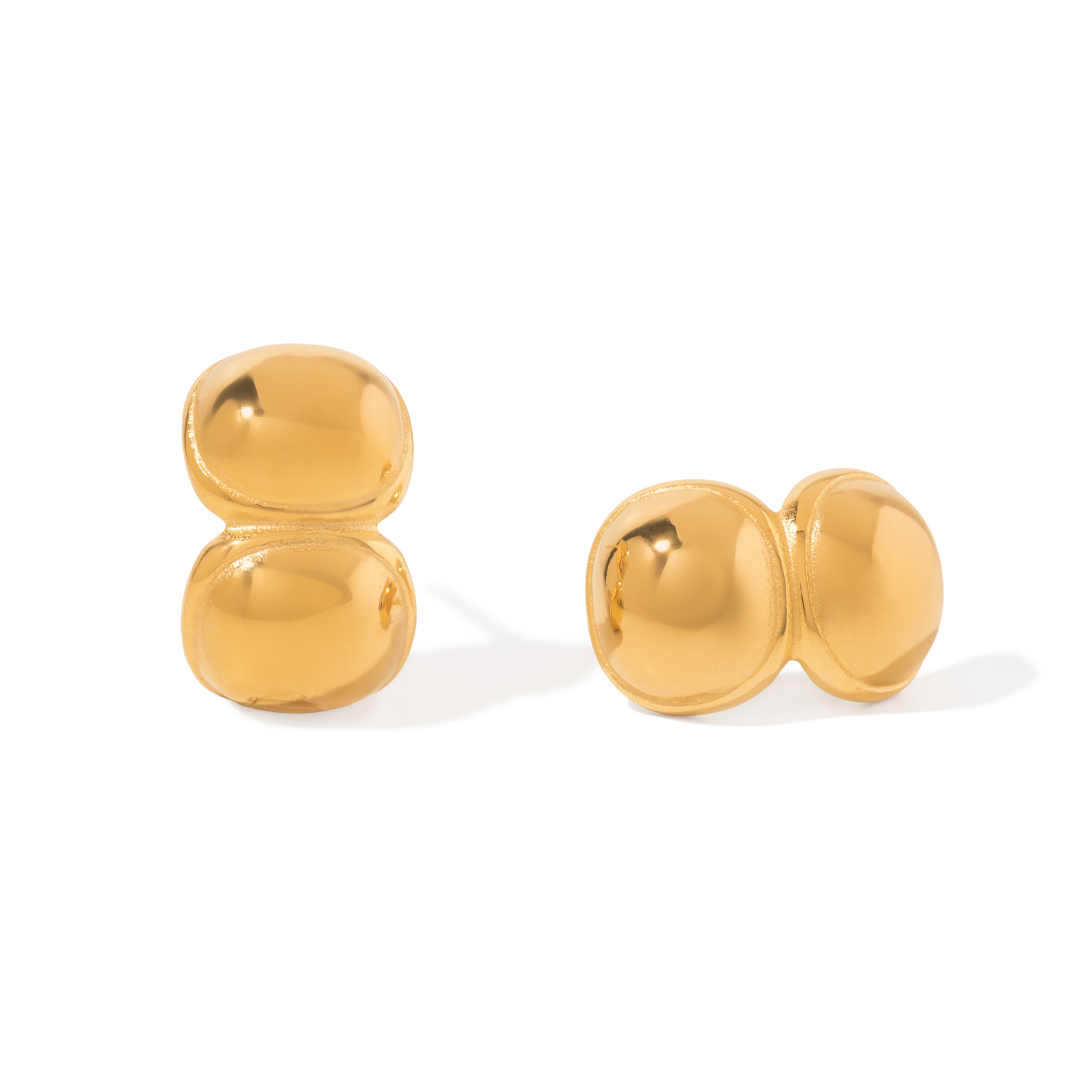 Gold Bubble Duo Earrings