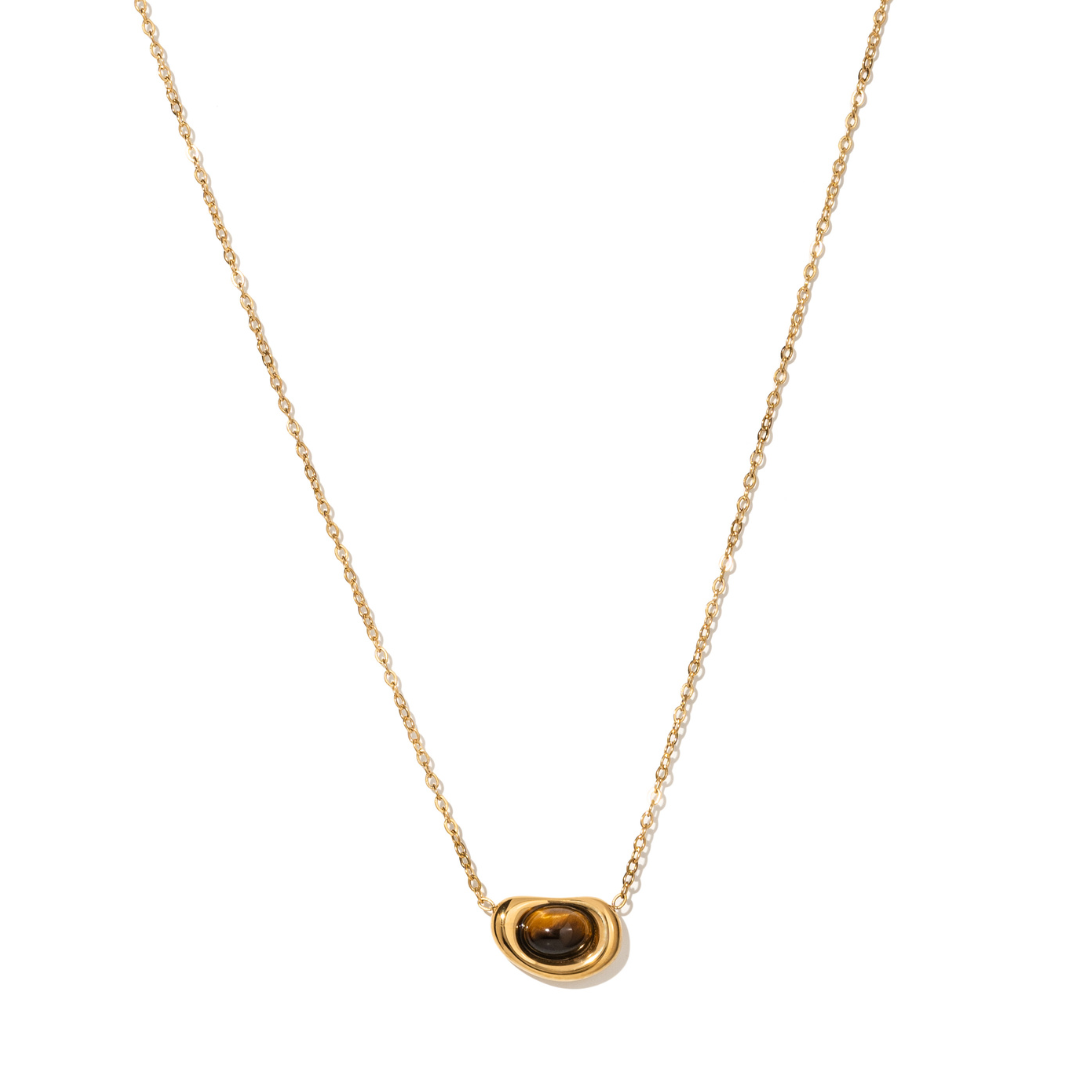 Gold Cognac Inlay Necklace