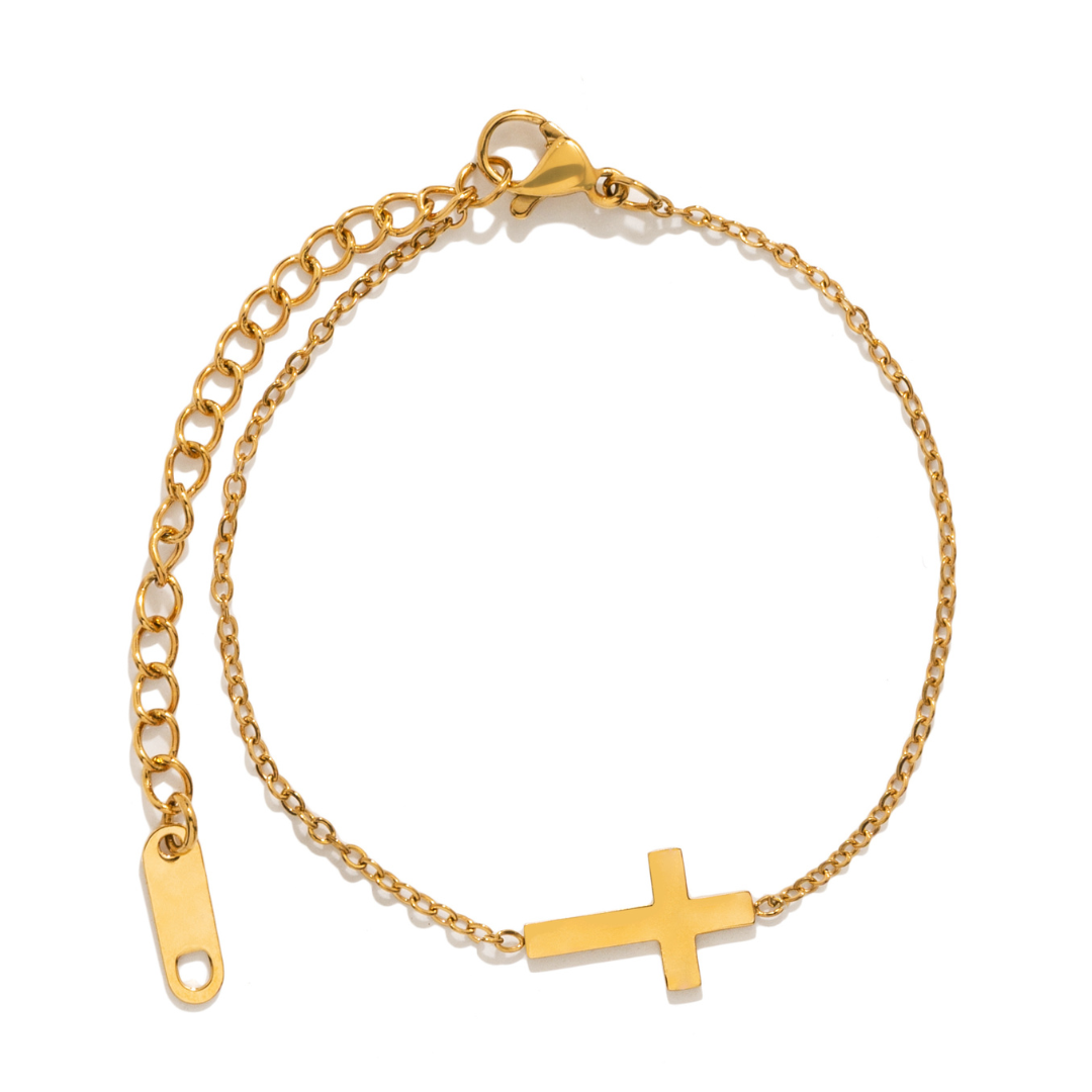 Gold Faith Cross Bracelet