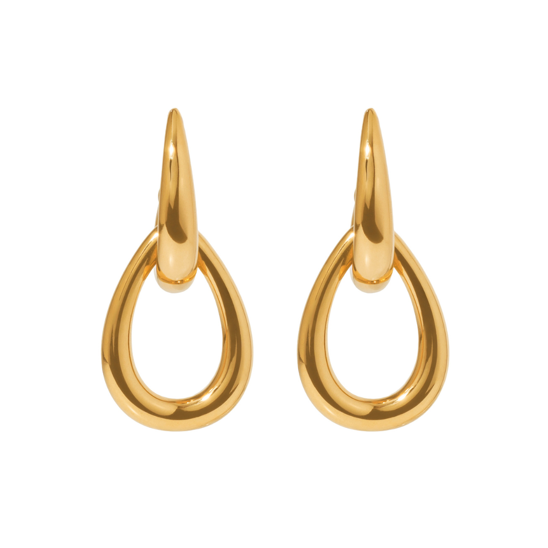 Gold Linked Loop Earrings