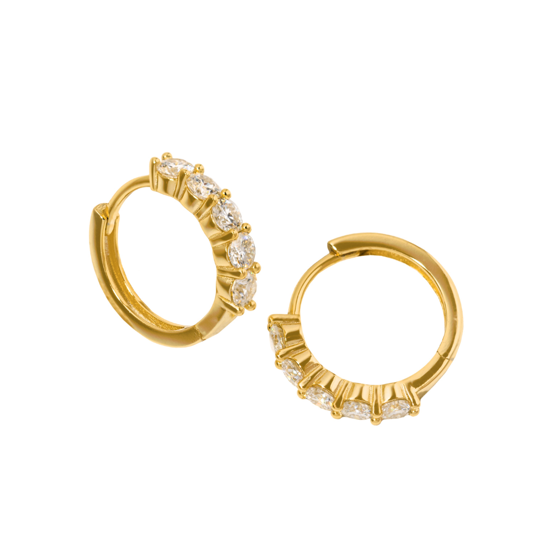 Gold Moissanite Luxe Hoops