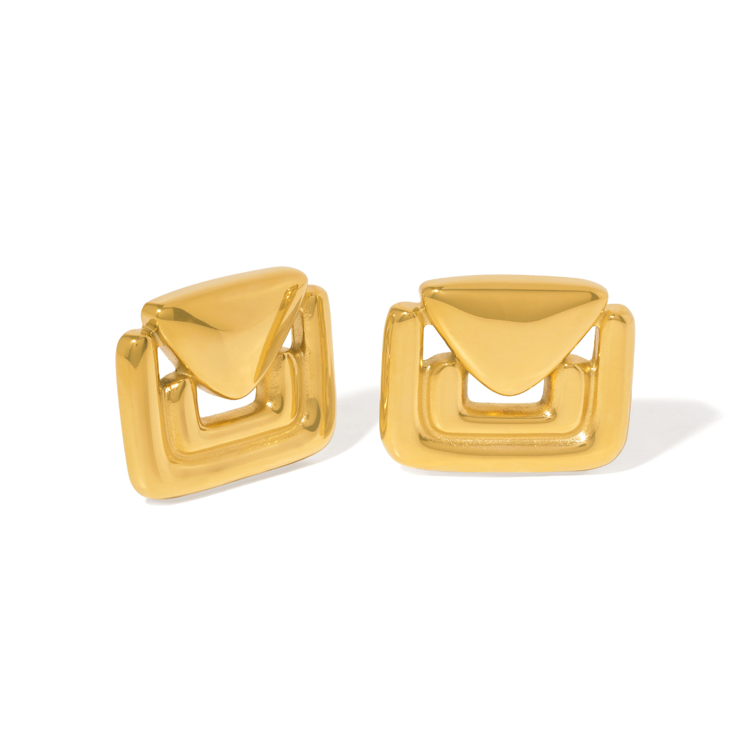 Gold Padlock Studs
