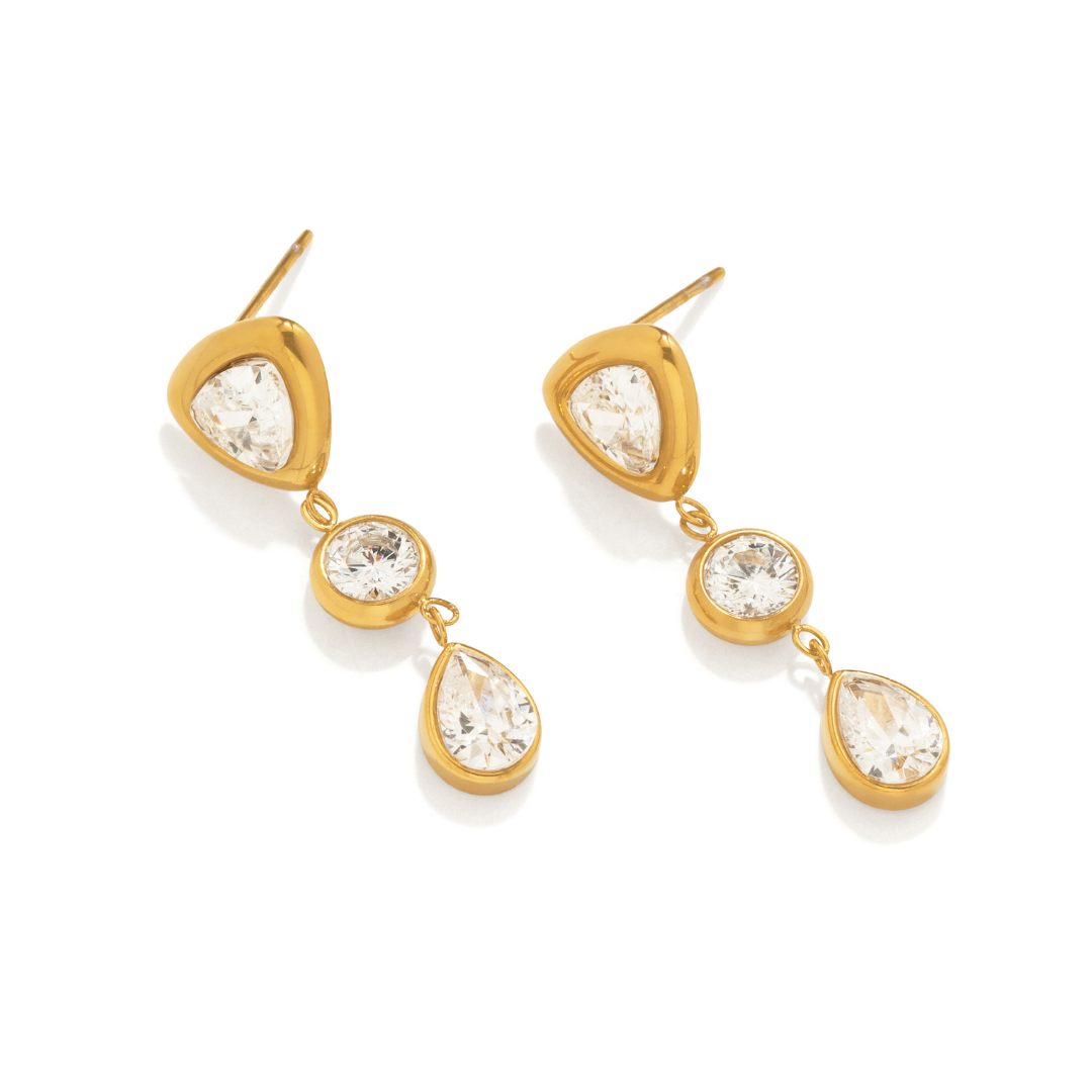 Gold Sparkle Cascade Earrings
