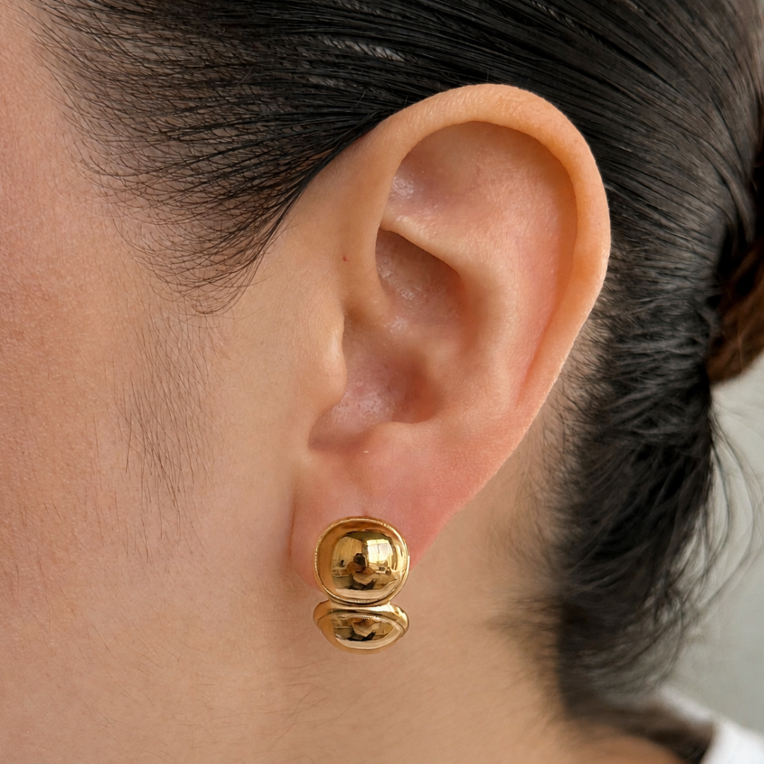 Gold Bubble Duo Earrings