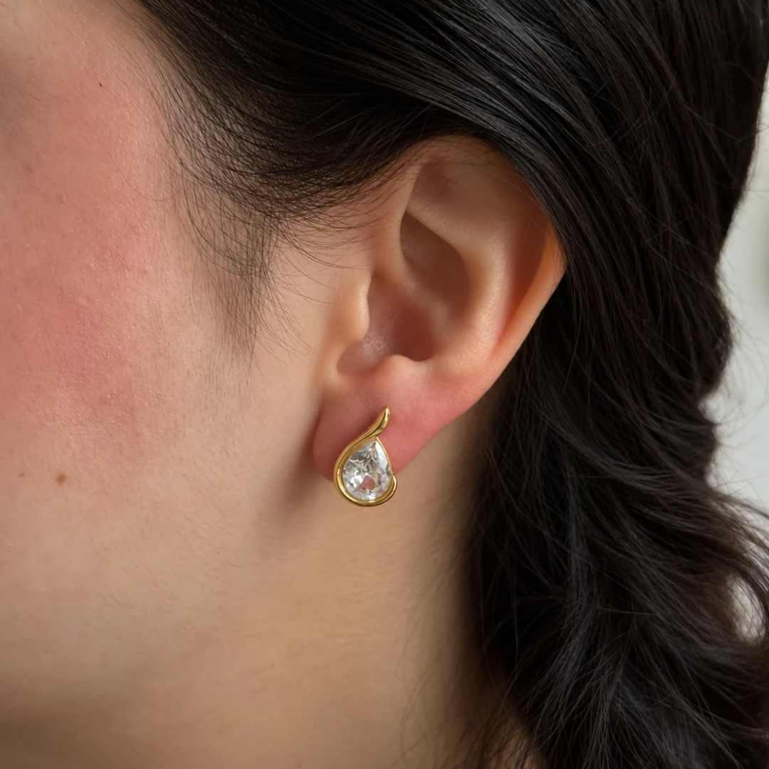 Gold Flame Glow Studs
