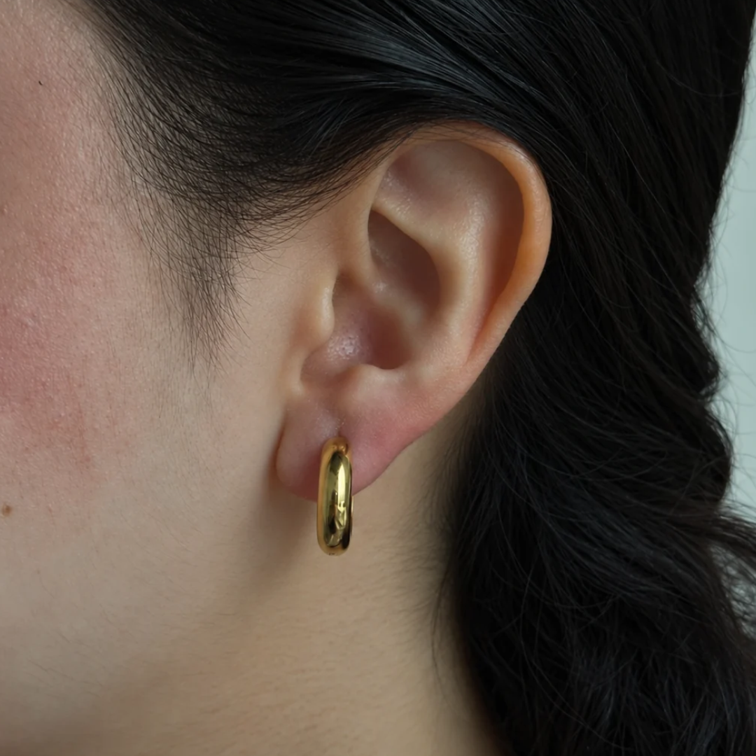 Gold Maxi Wide Hoops