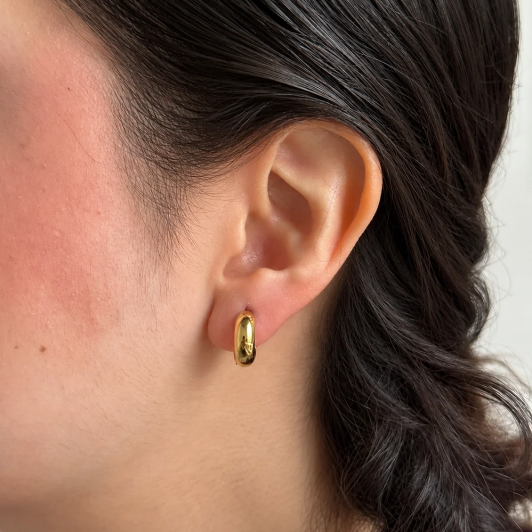 Gold Wide Band Hoops