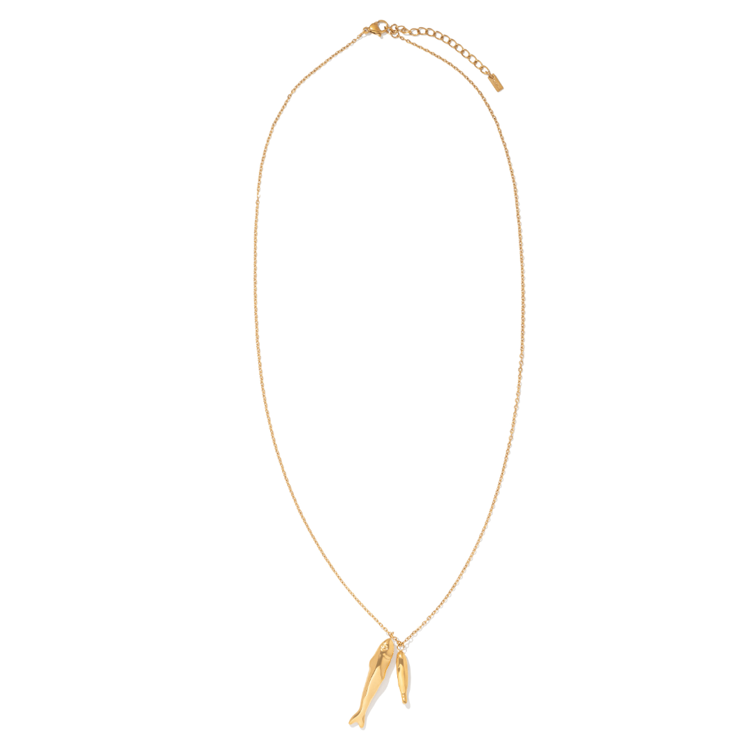 Golden Fish Duo Necklace